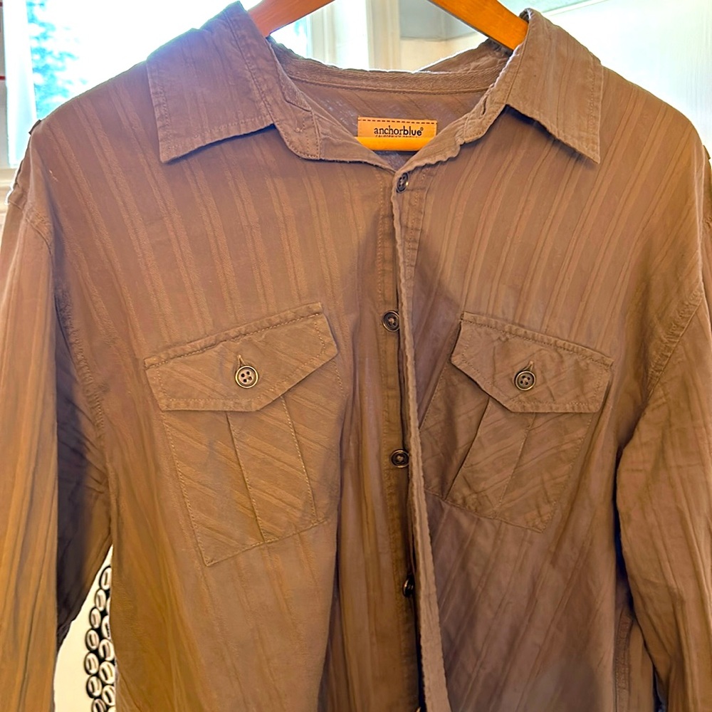 Anchorblue Mens gray long sleeve button up - size large